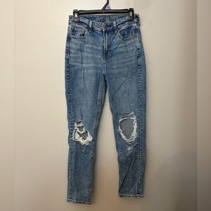 American Eagle Outfitters Women's Distressed Blue Boyfriend Jeans